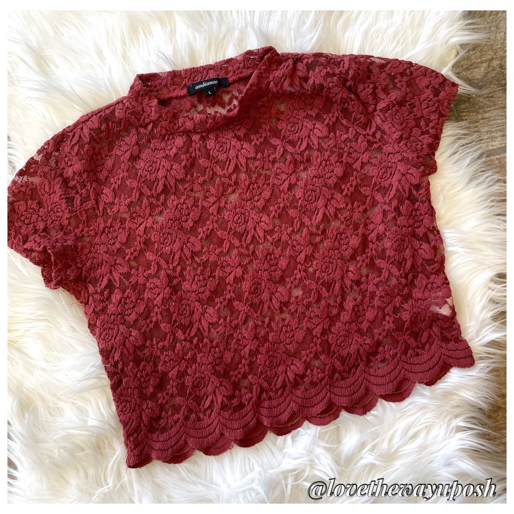 Ambiance Burgundy Lace Top